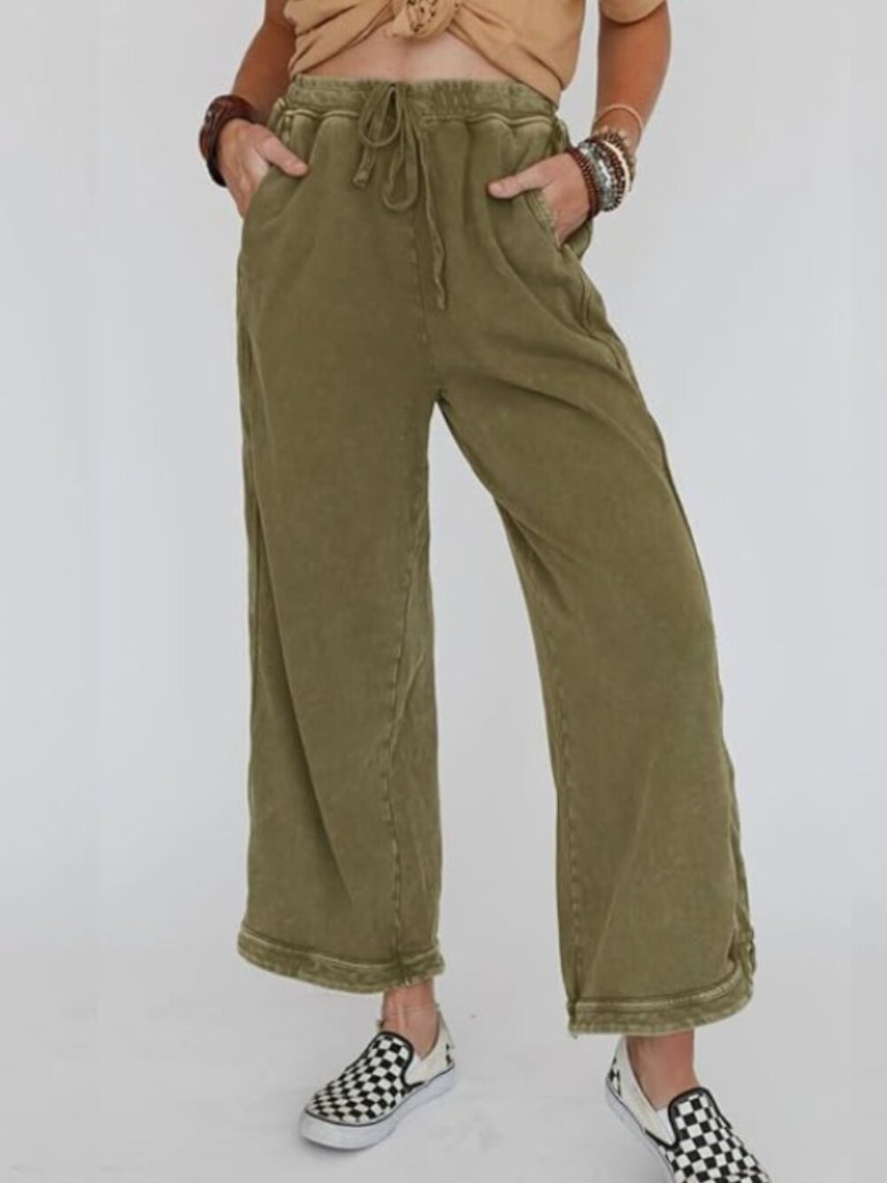 Comfy Wide Leg Yoga Sweatpants, **New with Tags**, Size L - Picture 2 of 7